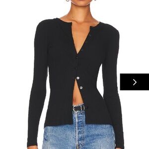 Superdown Black Button-Down Top